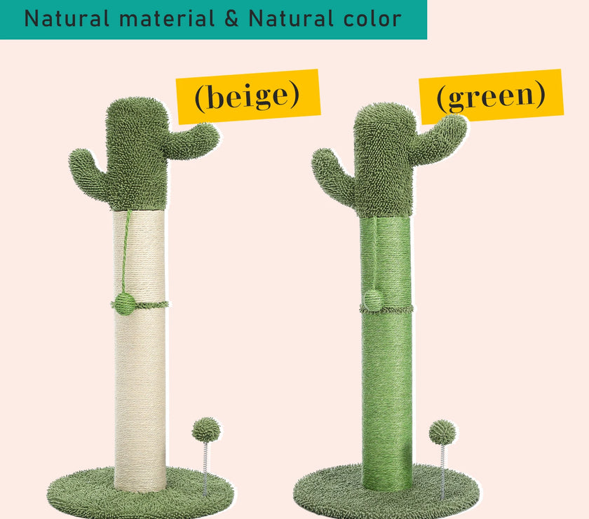 Cute Cactus Pet Cat Tree Toy with Ball Scratching Post for Cat Kitten Climbing Mushroom Condo Protecting Furniture Fast Delivery