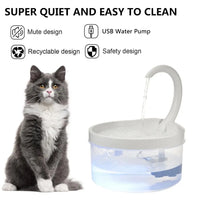 Pet Water Fountain Swan Neck Shaped Cat Water Dispenser Prevent Dry Burn Drinking Fountain 2L With LED Light Bird Dog Drink Bowl