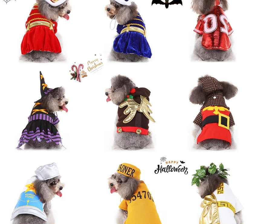 Funny Halloween Pet Cat Clothes For Dog Costume Dress Up Outfit Personality Cosplay Cat Costume Christmas Party Dog Coat Cloth35