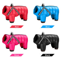 Winter Dog Clothes Super Warm Pet Dog Jacket Coat With Harness Waterproof Puppy Clothing Hoodies For Small Medium Dogs Outfit