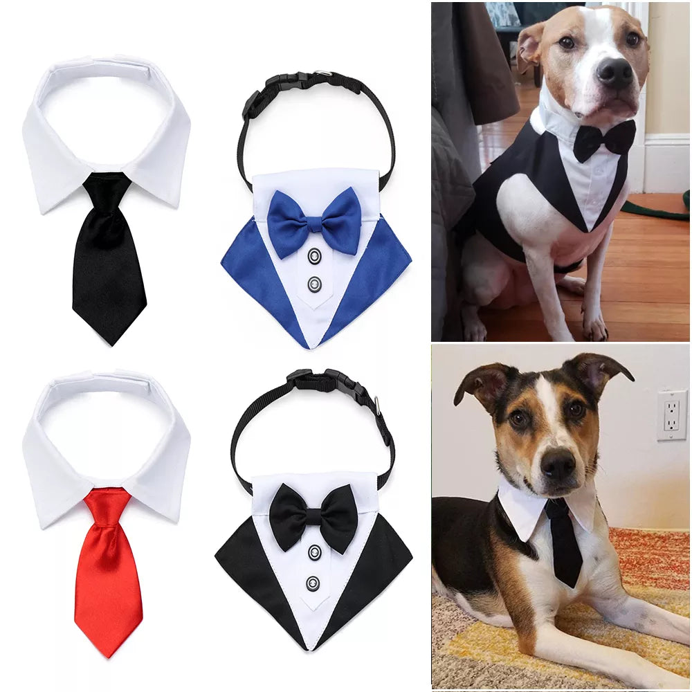 Hot Sale Cute Cotton Adjustable Dog Necktie Dog Cat Grooming Formal Tie Comfortable Dog Suit Tuxedo Bow Ties Pet Accessories