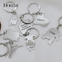 DOREMI Stainless Personalized Engraving Customize Your Pet Photo Necklace Dog Custom Cat Picture Keychain Birthday Memory Gift