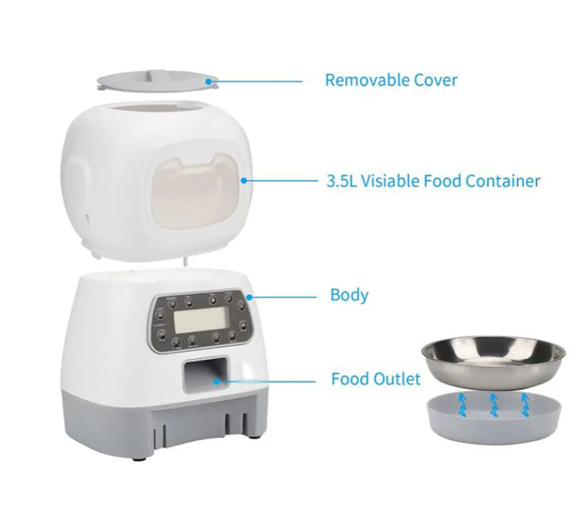 Smart Pet Feeder & Water Fountain: Auto Food & Fresh Water for Cats & Dogs (3.5L/2L) + App Control!