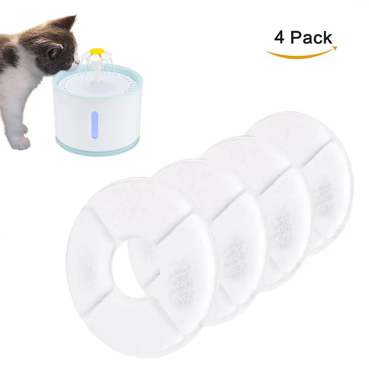 4PCS Activated Carbon Filter For Automatic Cat Dog Fountain Water Feeder Replacement Drinking Machine Filter Core Accessories