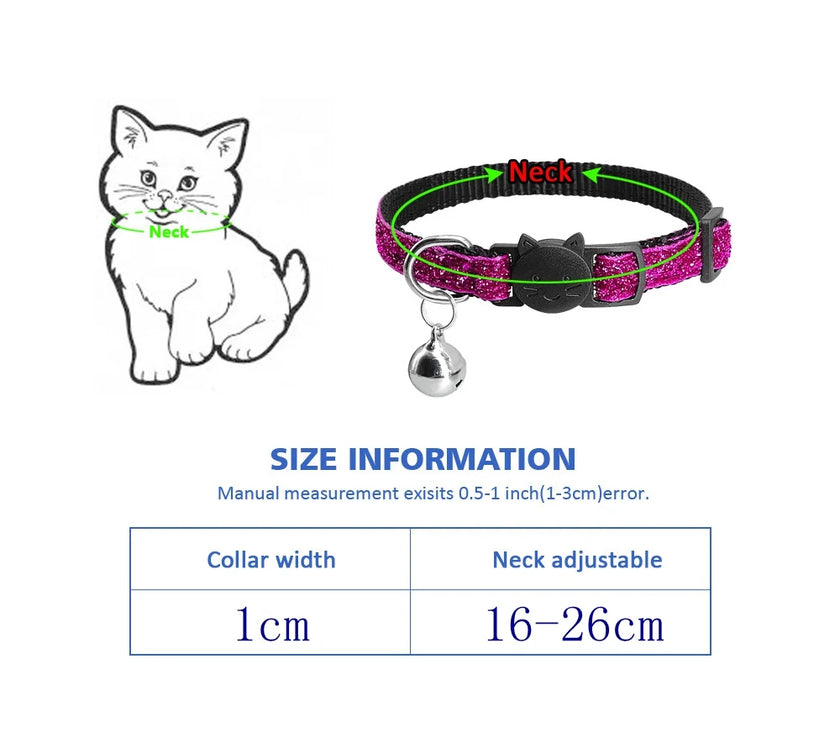 Cat Collar With Bell Dog Collar For Cats Kittens Pet Collars Cat Leashes Puppy Solid Adjustable Collar For Cat Pet Lead Supplies