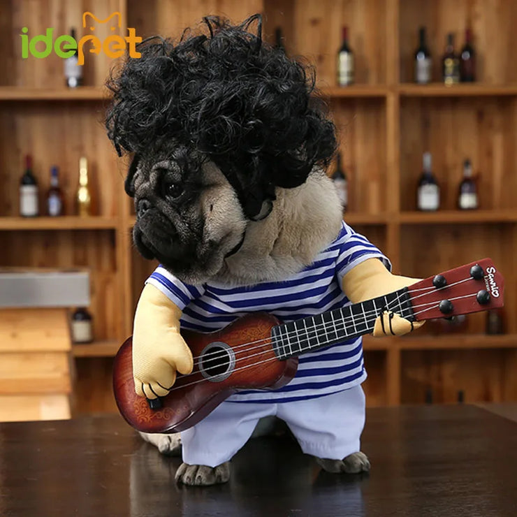 Funny Dog Costumes Guitar Player Pet Clothes Puppy Outfit Halloween Dog Clothes For Small Dogs French Bulldog Pet Costumes 15Q