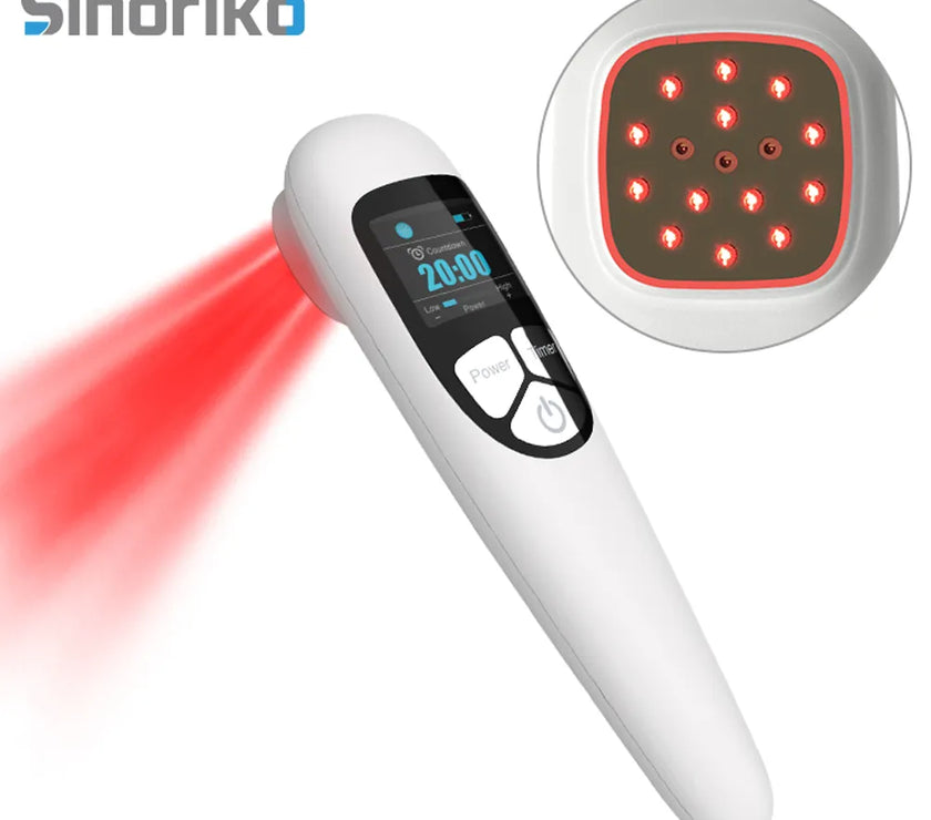 Cold Laser Red Light Therapy Device with Display, LLLT for Shoulder, Joint, Muscle Pain Reliever, Safe for Pet, 4 Power/4 Timer