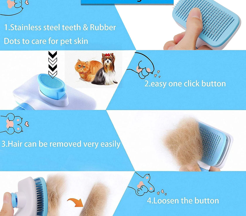 Dog Hair Remover Brush Cat Dog Hair Grooming And Care Comb For Long Hair Dog Pet Removes Hairs Cleaning Bath Brush Dog Supplies