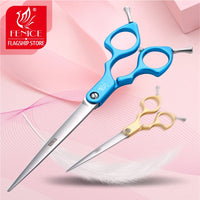 Fenice Jp440c Colorful 6.5 7.0 Inch Stainless Steel Pet Cutting Straight Scissors for Dog Grooming Dog Hair Scissors Cutter