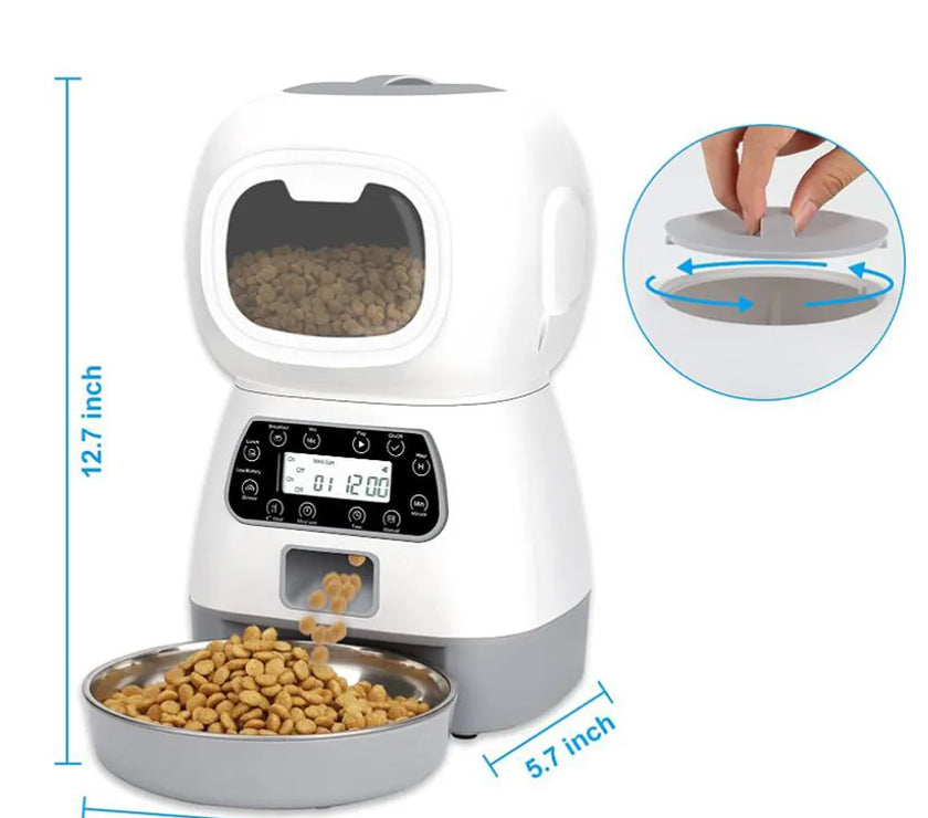 Smart Pet Feeder & Water Fountain: Auto Food & Fresh Water for Cats & Dogs (3.5L/2L) + App Control!