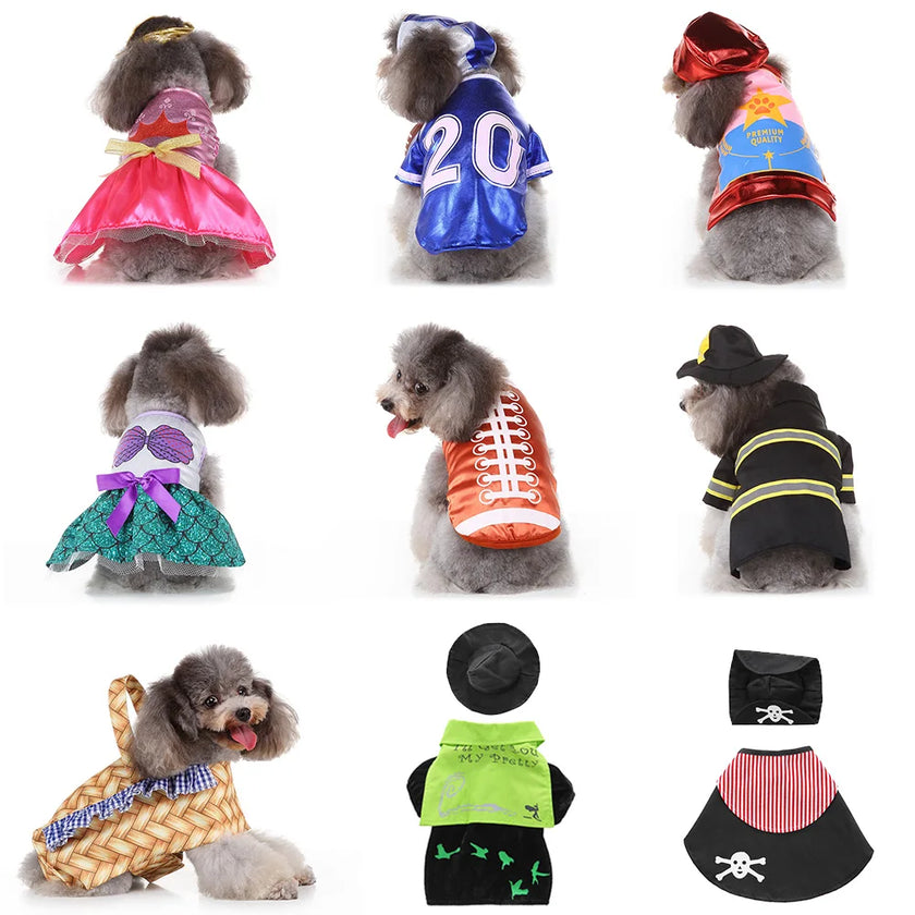 Funny Halloween Pet Cat Clothes For Small Dog Clothing Dress Up Outfit Cosplay Cat Costume Christmas Party Pet Supplies Dog Coat