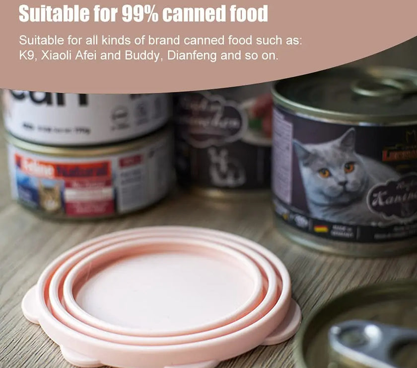 Cat Food Can Lid Spoon Silicone Can Covers Dog Cat Can Lids Food Preservation for Pets Wet Food Storage Lid Dog Accessories