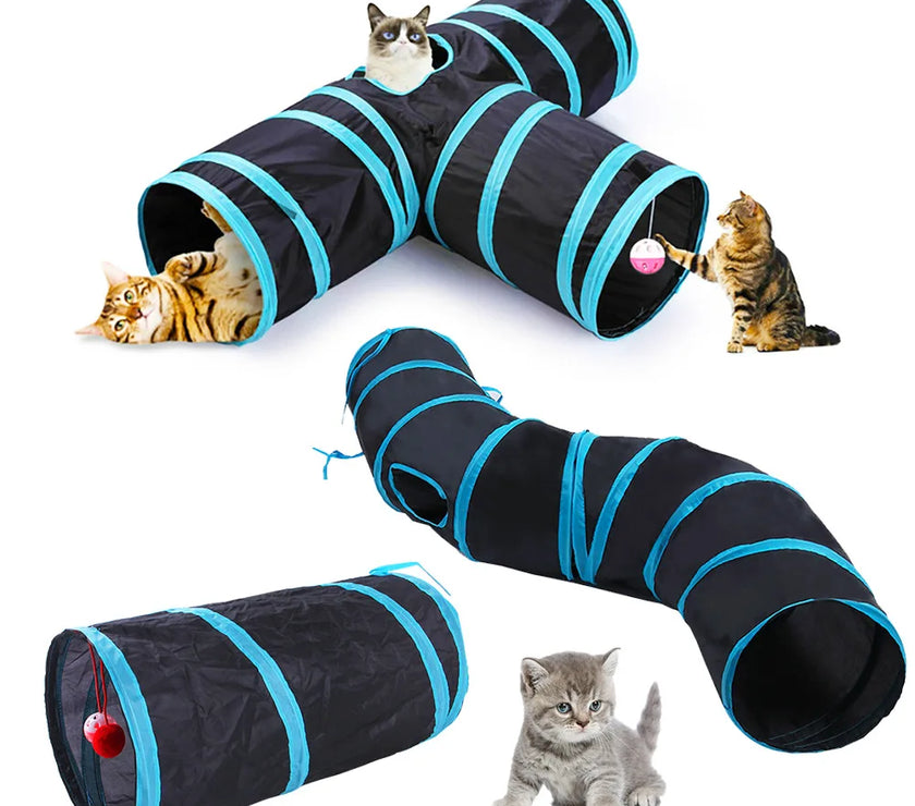 Foldable Cat Tunnel - Breathable, Interactive Play