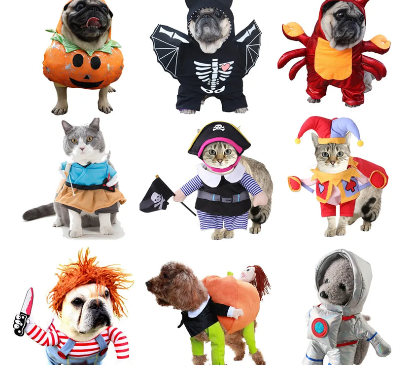 Halloween Dog Clothes Funny Pet Dogs Cosplay Costumes Set Christmas Dog Costume Comical Outfits for Pet Cat Puppy Party Clothing