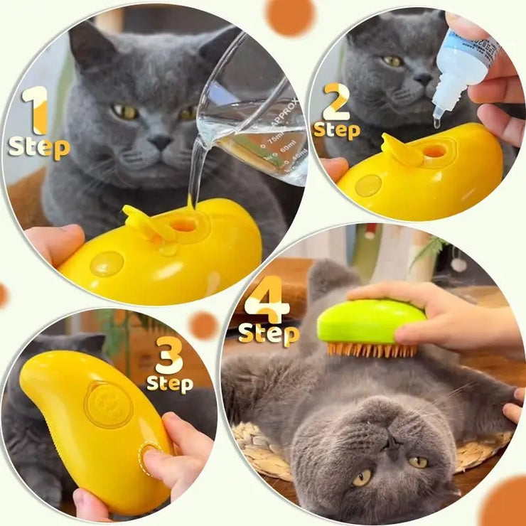 Say Goodbye to Shedding! Innovative Cat Steam Brush & Dog Groomer in One