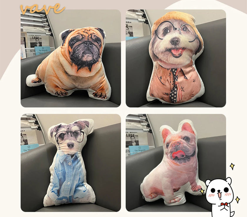 Photo Custom Shape Pillow Case DIY Pet Cushion Toys Dolls Stuffed Animal Dog Cat Picture Pillow Customization Sofa Car Cushion