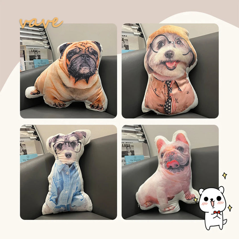 Photo Custom Shape Pillow Case DIY Pet Cushion Toys Dolls Stuffed Animal Dog Cat Picture Pillow Customization Sofa Car Cushion