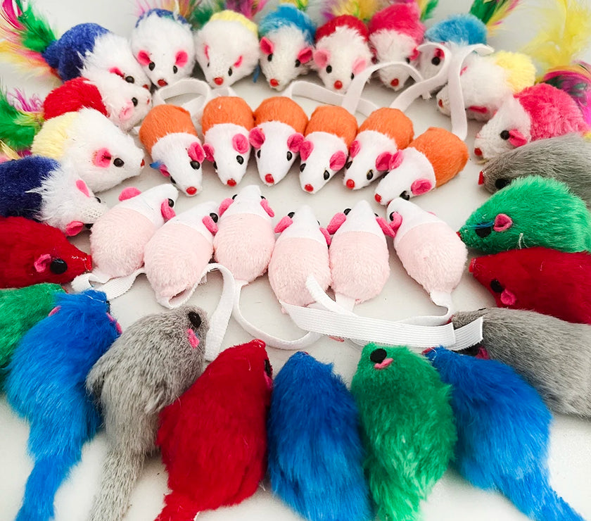 Rattle Cat Mouse Toys - Catnip-Filled, Interactive