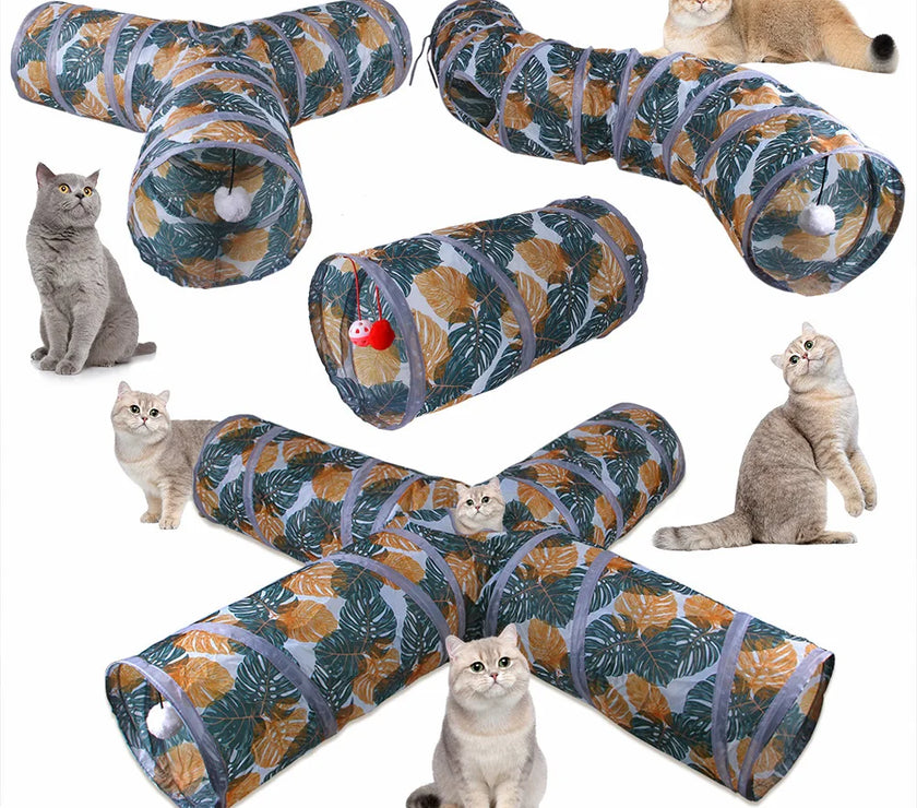 Cats Tunnel Foldable Pet Cat Toys Kitty Pet Training Interactive Fun Toy Tunnel Bored For Puppy Kitten Rabbit Play Tunnel Tube