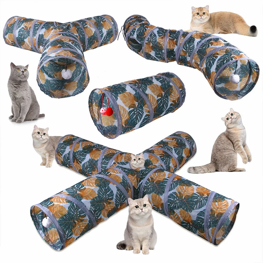 Cats Tunnel Foldable Pet Cat Toys Kitty Pet Training Interactive Fun Toy Tunnel Bored For Puppy Kitten Rabbit Play Tunnel Tube