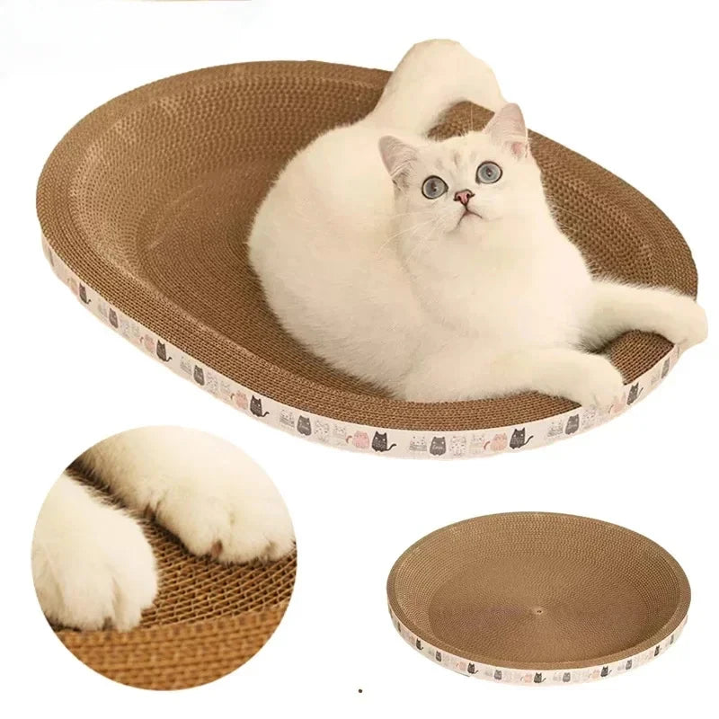 Corrugated Cat Scratcher with Catnip - Wear & Scratch-Resistant