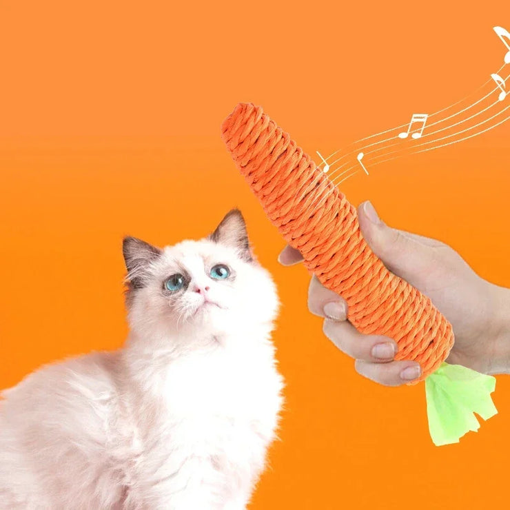 Carrot Pet Cat Toy Paper Rope Chew Toys Built-in Bell Small Animals Cute Pet Toys Wholesale