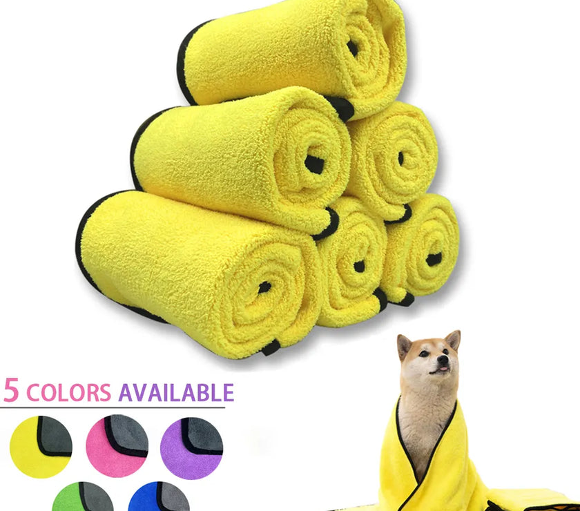 Quick-drying Dog and Cat Towels Soft Fiber Towels Absorbent Bath Towel Pet Bathrobe Convenient Cleaning Towel Dog Accessories