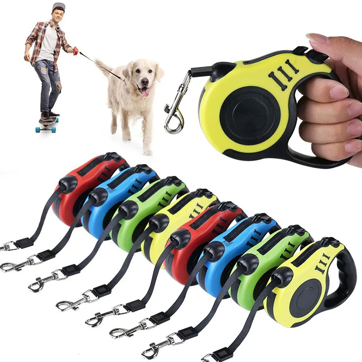 3-in-1 Retractable Leash (5m) | Auto-Lock, All Dog Sizes