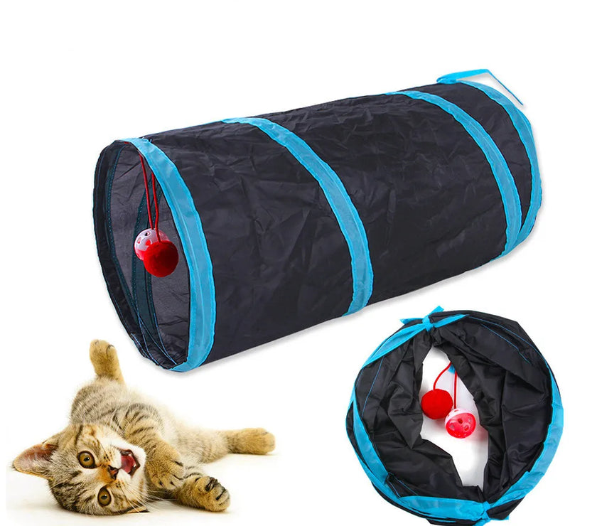 Foldable Cat Tunnel - Breathable, Interactive Play