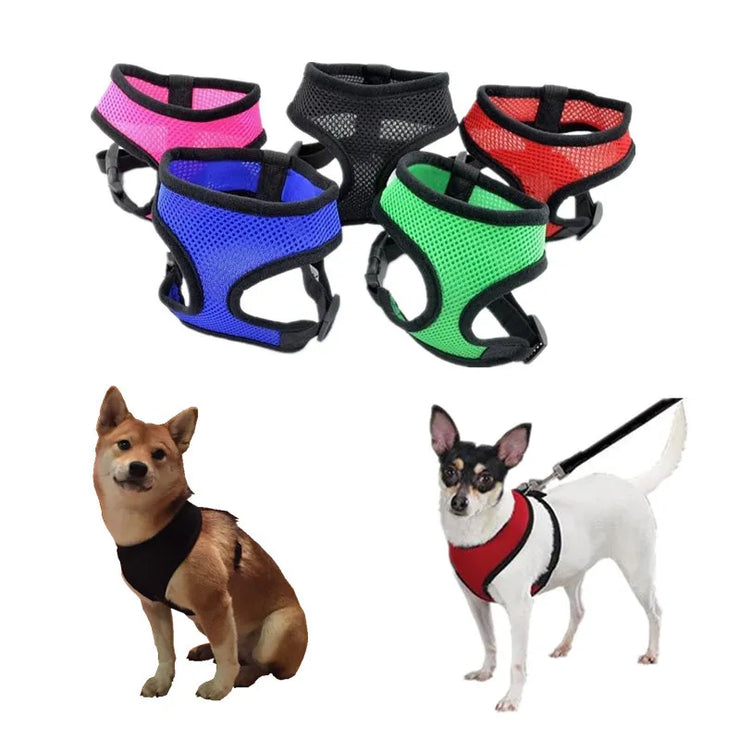 Adjustable Soft Mesh Dog Harness - Breathable Vest Harness for Small, Medium & Large Dogs