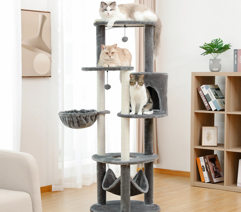 Domestic Delivery Multi-Level Cat Tree Tower Climb Furniture Scratching Post for Indoor House Pet Supplies Kitten Toy Cozy Condo