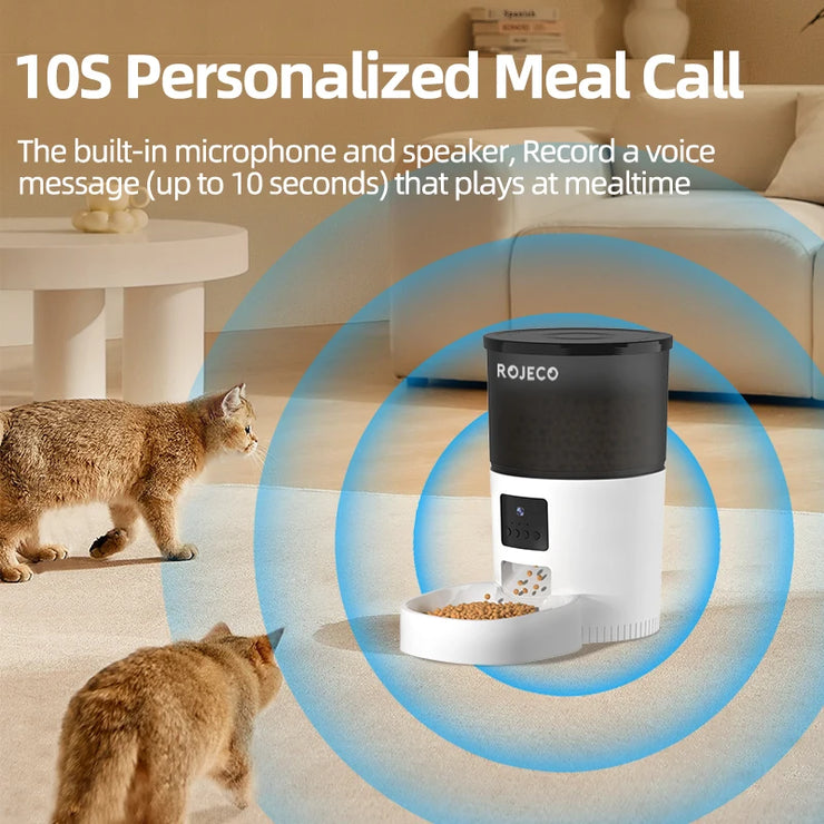 ROJECO Smart Cat Feeder - Camera, Voice, Remote Control