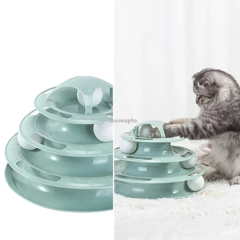 Cat Toy Tower with Tracks - Interactive, Stimulating, Tunnel