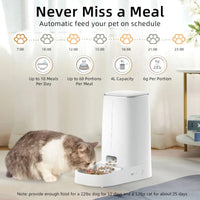 ROJECO Smart WiFi Cat Feeder - Remote Control, Automatic