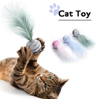 Cat toy Ball Feather Funny Cat Toy Star Ball Plus Feather Foam Ball Throwing Toys Interactive Plush Toys Pet Supplies katten toy