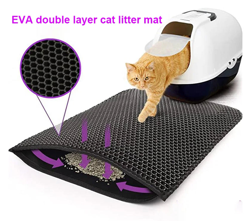 Litter-Free Zone: Double Layer Cat Litter Mat