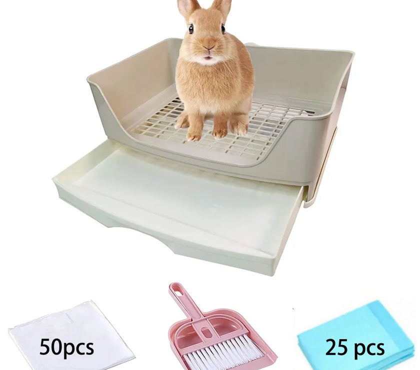 Large Rabbit Toilet Box Trainer Potty Corner Tray Litter with Drawer Pet Pan For Adult Hamster Guinea Pig Ferret Galesaur Bunny