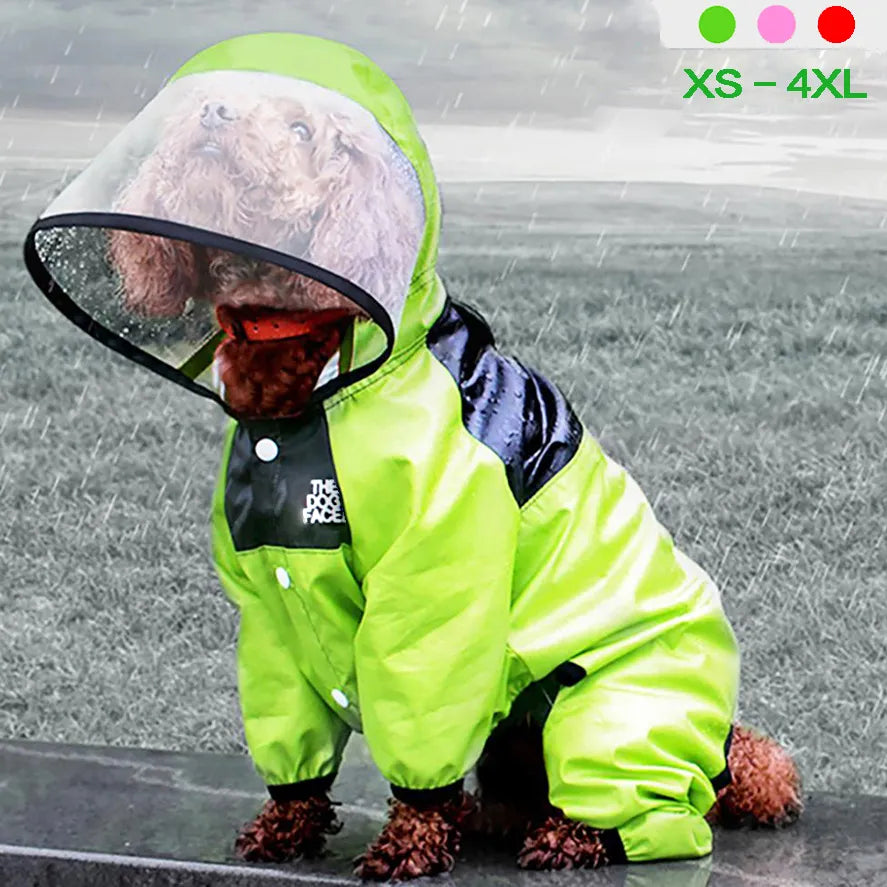 Pet Dog Raincoat The Dog Face Pet Clothes Jumpsuit Waterproof Dog Jacket Dogs Water Resistant Clothes for Dogs Pet Coat