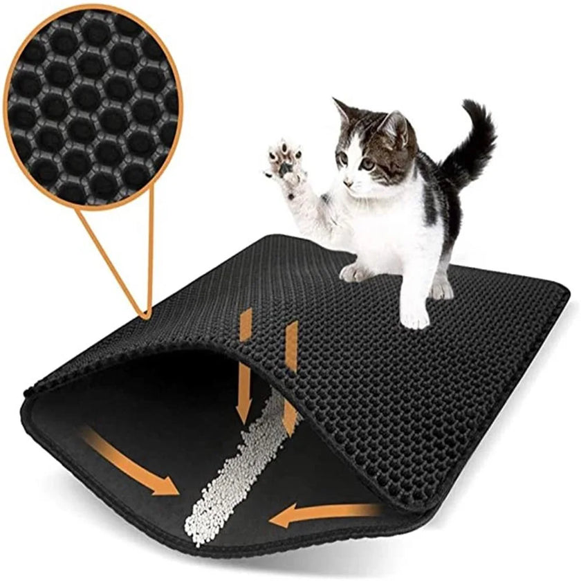 Litter-Free Zone: Double Layer Cat Litter Mat