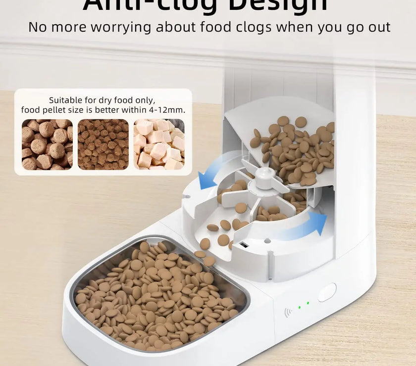 ROJECO Smart WiFi Cat Feeder - Remote Control, Automatic