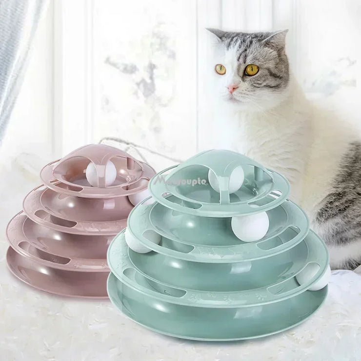 Cat Toy Tower with Tracks - Interactive, Stimulating, Tunnel