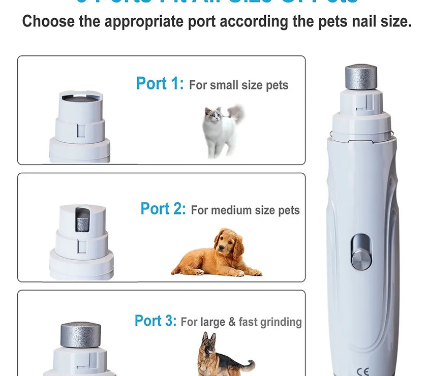 Electric Pet Nail Grinder 2-Speed Rechargeable Dog Nail Clipper Cat Cutter Grooming for Medium & Small Puppy Trimmers Supplies