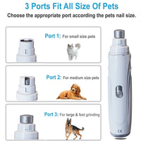 Electric Pet Nail Grinder 2-Speed Rechargeable Dog Nail Clipper Cat Cutter Grooming for Medium & Small Puppy Trimmers Supplies