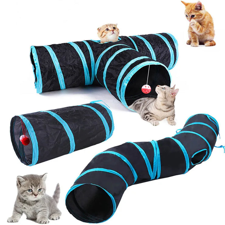 Foldable Cat Tunnel - Breathable, Interactive Play