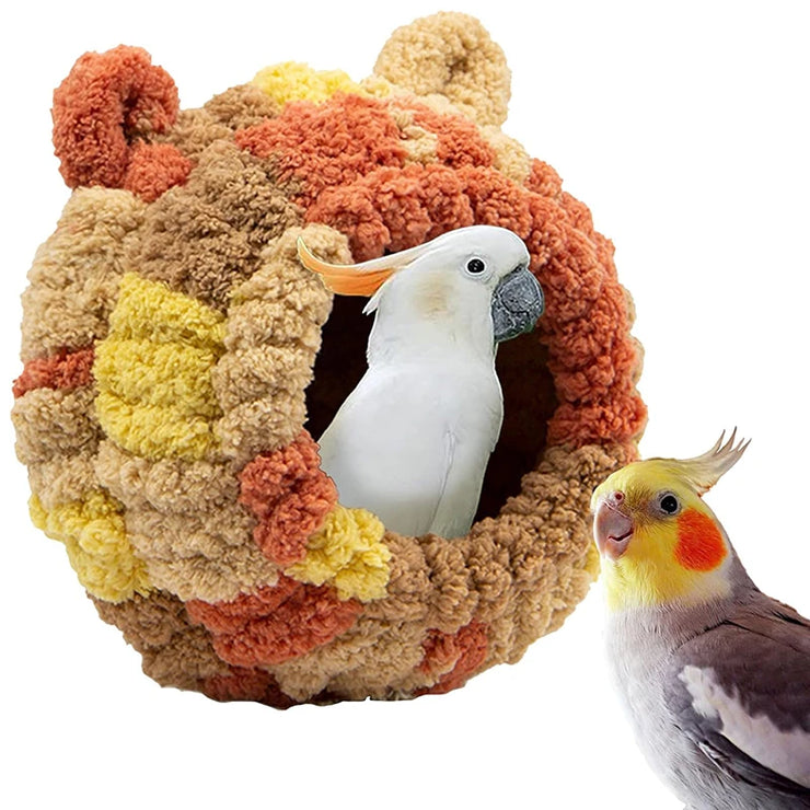 Warm Bird Nest Winter House Hanging Hammock Cage Accessories Plush Hideaway for Parrot Hummingbird Decoration Bird Cages