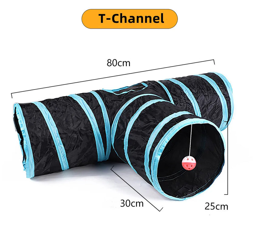 Foldable Cat Tunnel - Breathable, Interactive Play