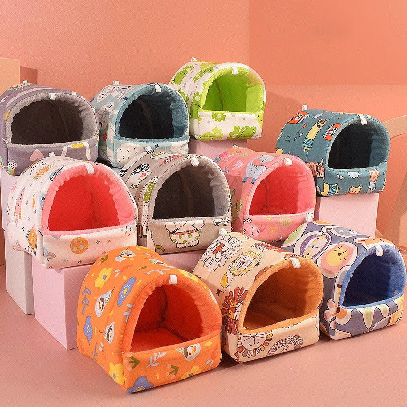 Mini Soft Animal Hammock Nest Ferret Rabbit Guinea Pig Rat Hamster Mice Bed Toy Warmer Cushion House Cave Pets Supply Accessory