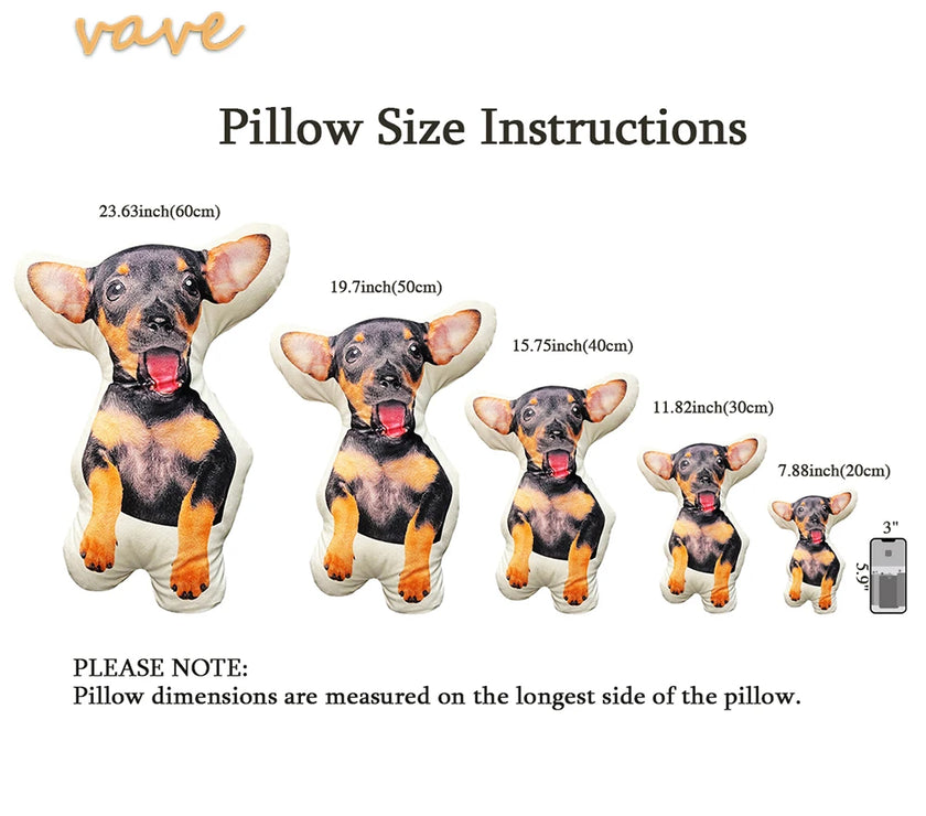 Photo Custom Shape Pillow Case DIY Pet Cushion Toys Dolls Stuffed Animal Dog Cat Picture Pillow Customization Sofa Car Cushion