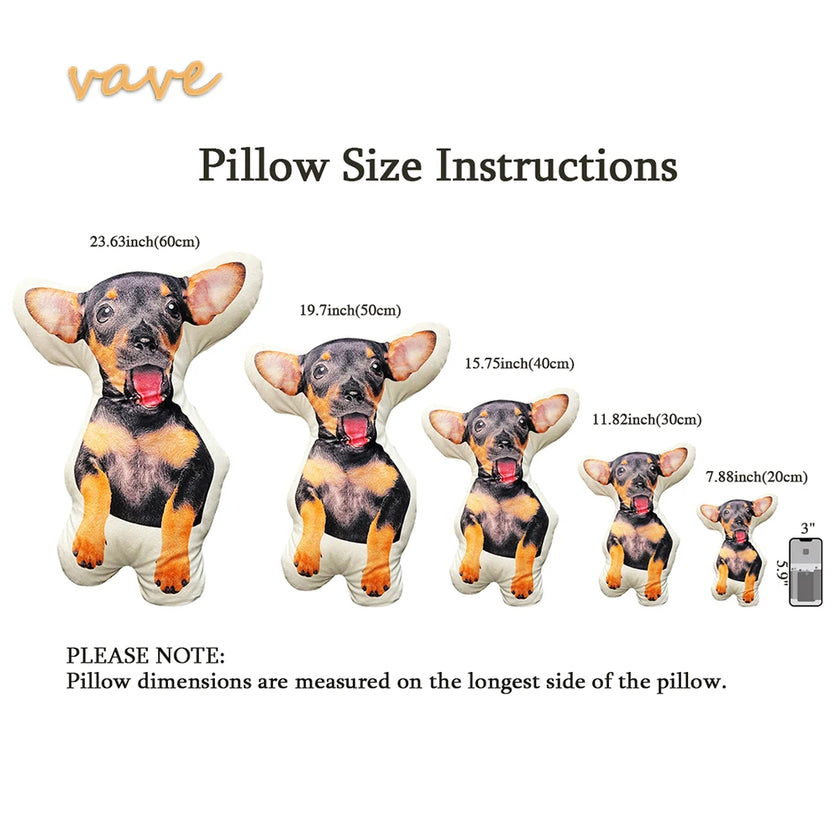 Photo Custom Shape Pillow Case DIY Pet Cushion Toys Dolls Stuffed Animal Dog Cat Picture Pillow Customization Sofa Car Cushion