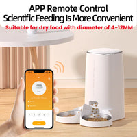 ROJECO Automatic Cat Feeder Pet Smart Cat Food Kibble Dispenser Remote Control WiFi Button Auto Feeder For Cats Dog Accessories